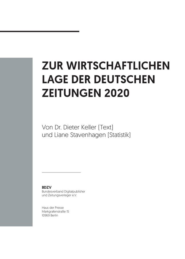 Zur wirtschaftlichen Lage der deutschen Zeitungen 2020