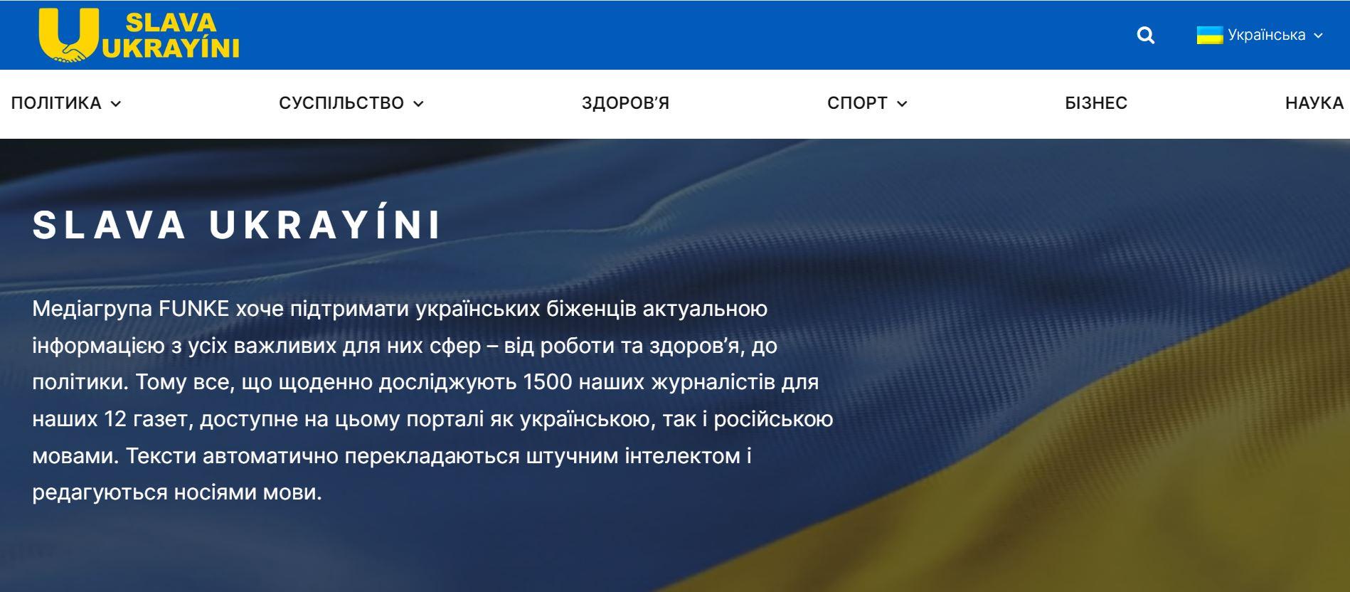 Funke startet Newsportal in ukrainischer und russischer Sprache