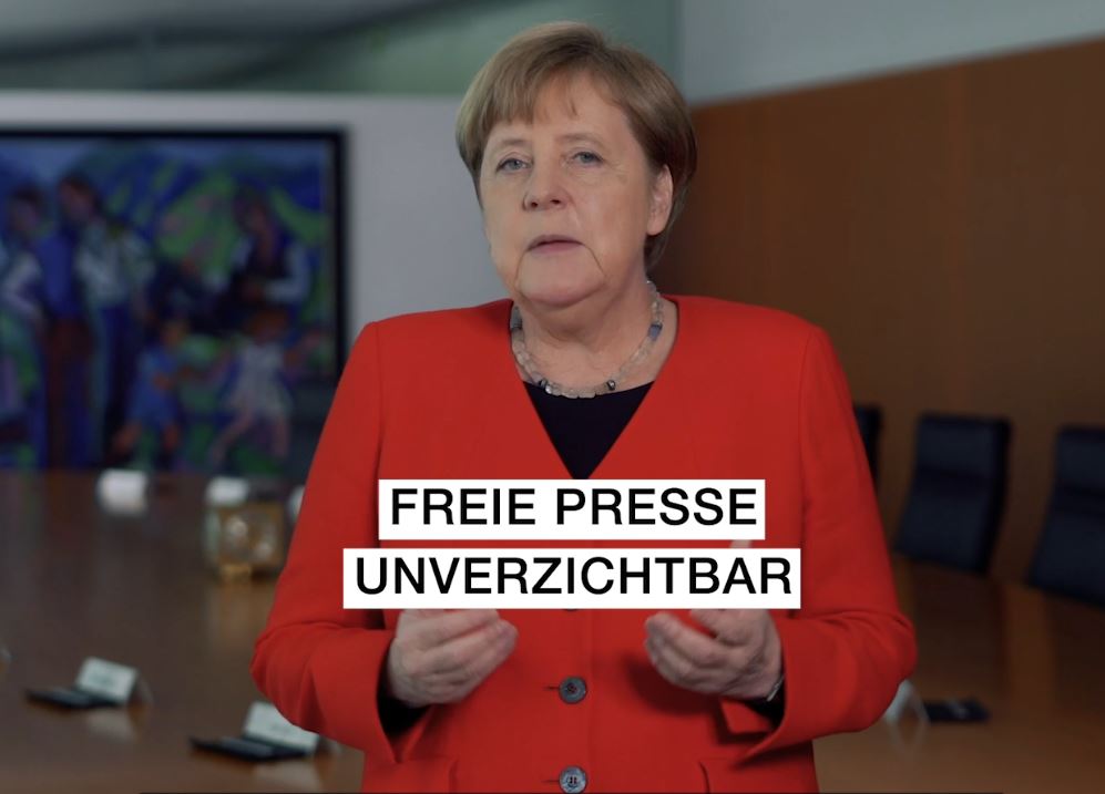Bundeskanzlerin Merkel betont Bedeutung der freien Presse