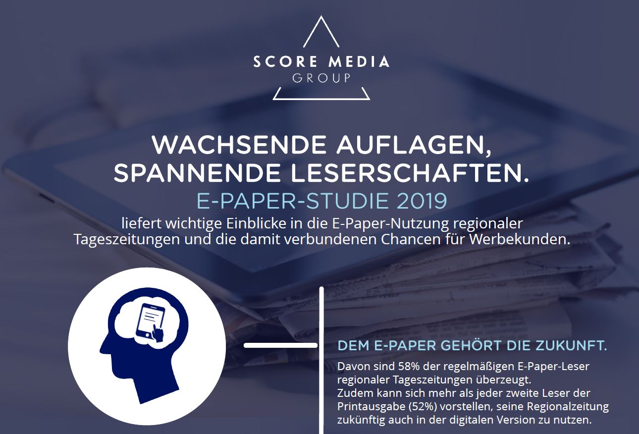 E-Paper-Studie Score Media: Digitale Zeitung hat Zukunft